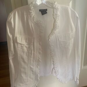 Denim jacket white medium new